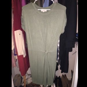 Olive green knot dress